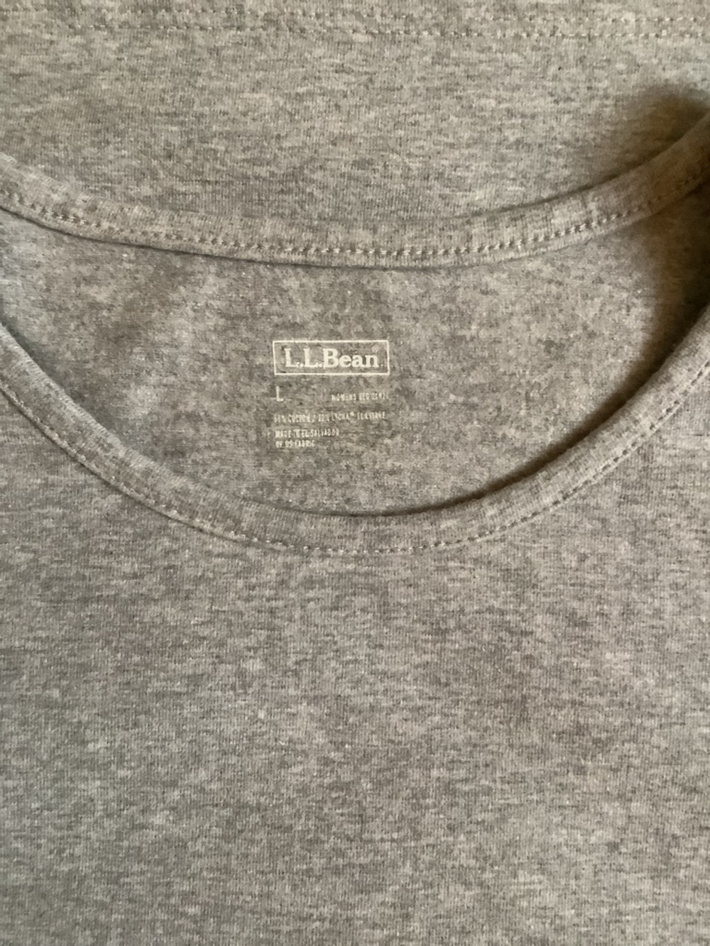 L.L. Bean Shirt Top-Gray with Black Panels-Round Neck-Cotton Spandex Blend-L - Picture 6 of 9